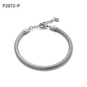 เอมี่ เอมี่สร้อยข้อมือแฟชั่น P2072 สแตนเลสสตีลชุบเงิน สร้อยข้อมือแบบโซ่ ของขวัญเครื่องประดับคลาสสิกสำหรับผู้หญิง - Product Image 1