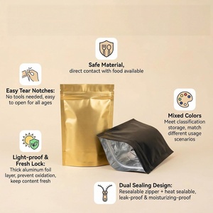 Bolsa de Embalaje con Cierre Hermético y Protección Contra la Humedad, en Color Metalizado, para Alimentos, Material PET, PE, OPP - Product Image 2
