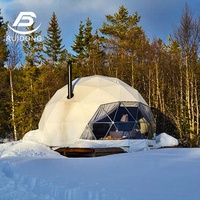 Tentes ignifuges de glamping de dôme géodésique de PVC de 6m avec le fourneau