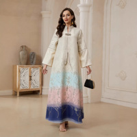 Robe de soirée jacquard brodée dégradée haut de gamme, style OEM, mode orientale arabe de Dubaï, pour femme musulmane 2026