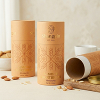 Emballage alimentaire personnalisé biodégradable pour biscuits, doublure en aluminium, boîte cylindrique, logo personnalisé pour biscuits, chewing-gum