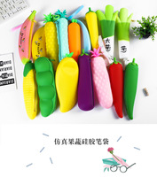 Porte-monnaie multifonctionnel créatif, étui à crayons portable, nouveauté mignonne, porte-clés banane en silicone, sac à stylos, pochette portefeuille, porte-clés