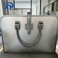 Mallette en cuir et fibre de carbone pour homme, accessoire d'affaires pour ordinateur portable