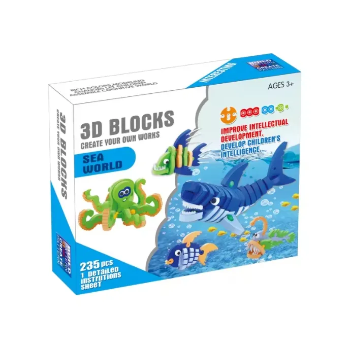 Морские животные 235 шт. игрушечные строительные блоки 3d морские животные из пены eva головоломки для детей