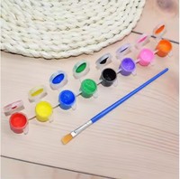 Usine directe écologique 8 bandes de pot bricolage ensemble de peinture acrylique pour enfants 3ML avec pinceaux en plastique