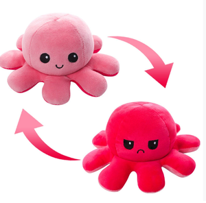 Venta caliente personalizado lindo relleno doble cara Flip Reversible felpa almohada <span class=keywords><strong>pulpo</strong></span> muñecas Reversible peluche Animal juguete - Product Image 1