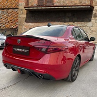 Nouveau diffuseur arrière en fibre de carbone avec feux stop LED pour Alfa Romeo Giulia, kit carrosserie pour pare-chocs 2017-2026