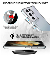 Coque de téléphone transparente antichoc en TPU PC anti-rayures avec bouton plaqué, coque arrière rigide en acrylique transparente pour iPhone 15 Pro