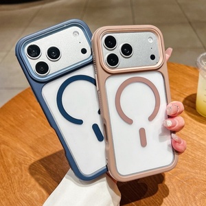 Coque de téléphone transparente antichoc à quatre coins avec cadre magnétique de qualité supérieure pour iPhone 17 Pro, coque transparente pour Samsung S26 - Product Image 2