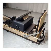 Machine de Pilates Reformer Pliable et Réglable en Bois de Chêne Écologique, Silencieuse et Portable pour la Maison et le Mini-Studio