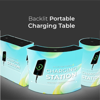Mesa de Carga Portátil Retroiluminada Y2 Power ZAG, Fácil de Transportar e Instalar, Estación de Carga para Teléfonos Móviles con Marca Personalizada