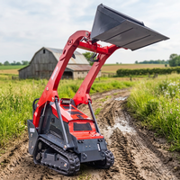 Mini-chargeuse compacte sur pneus avec accessoires hydrauliques pour l'agriculture et l'aménagement paysager