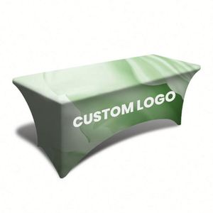 Promotion Custom Sublimation Printed Polyester Fitted Stretch Spandex <b>Table</b> Covers Advertising Tablecloth Trade Shows Cloth - Product Image 1
