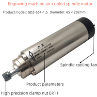 Mesin ukir motor poros berpendingin udara diameter 1.5 kw-22 V 65 poros kecepatan tinggi 24000rpm poros motor cnc