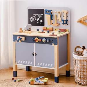 Banc d'atelier en <span class=keywords><strong>bois</strong></span> marron moderne pour enfants, atelier de bricolage pour tout-petits, garçons et filles - Product Image 5