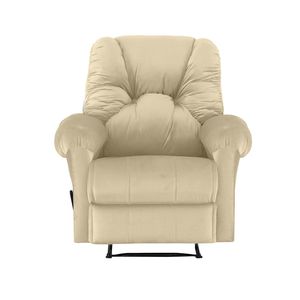 Chaise inclinable classique en velours moderne avec massage-Beige clair-American Polo Design-Prix direct d'usine - Product Image 2