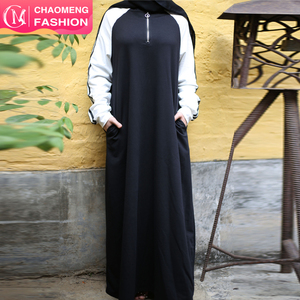 6192 # moda invierno cerrado Abaya túnica ropa islámica mujeres musulmanas ropa deportiva Dubai Abaya - Product Image 1