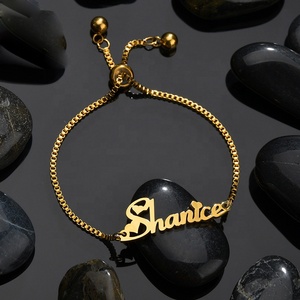 Best Souvenir Gifts Adult Kids Custom Nameplate Stainless Steel Chain Silver Gold Zircon Unisex <strong>Personalised</strong> <strong>Name</strong> <strong>Bracelet</strong> USA - Product Image 2