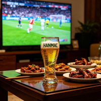 Chope à bière en verre en forme de ballon de football avec logo personnalisé, grande capacité, pour restaurants et bars