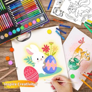 Kit Artistico 184 Pezzi, Set di Disegno con Matite Colorate, Pastelli, Pastelli a Olio, Colori ad Acquerello - Product Image 5