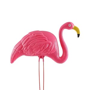 Sculpture en métal de flamant <span class=keywords><strong>rose</strong></span> à long cou en plastique PET <span class=keywords><strong>rose</strong></span>, thème animalier, pour décoration extérieure, utilisée dans les jardins domestiques - Product Image 1