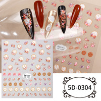 Autocollants 5D pour Ongles : Citrons, Fleurs, Marguerites, Tulipes, Dessins Animés – Décorations pour Manucure DIY, Salons et Vente en Gros