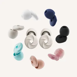 Protection auditive en silicone logo personnalisé insonorisé réutilisable lavable réduction du bruit pour dormir bouchons d'oreille Bouchons d'oreille