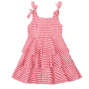 Vestido a Cuadros Rojo sin Mangas para Niñas, Estilo Princesa, Compras al por Mayor en Línea - Product Image 2