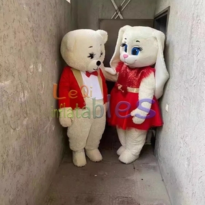 Holiday Walking <span class=keywords><strong>Cartoon</strong></span> Animal Character Mascot Suit Pareja <span class=keywords><strong>Teddy</strong></span> <span class=keywords><strong>Bear</strong></span> Mascot <span class=keywords><strong>Costume</strong></span> para accesorios de eventos - Product Image 5