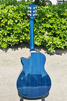 Boult Brand 40 Inch OEM Custom Vintage Blue Acoustic Guitar Solid Spruce Top Mahogany Body Musical Instrument
