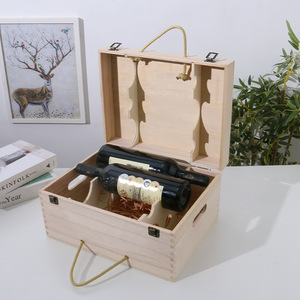 Boîte à <span class=keywords><strong>vin</strong></span> en <span class=keywords><strong>bois</strong></span> <span class=keywords><strong>vide</strong></span>, porte-bouteilles double, <span class=keywords><strong>caisse</strong></span> vintage en <span class=keywords><strong>bois</strong></span> pour le stockage du <span class=keywords><strong>vin</strong></span> rouge avec corde pour cadeau - Product Image 4