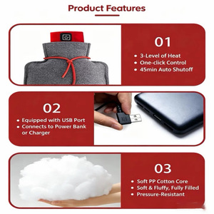 Scaldamani Elettrico Sicuro Alimentato USB, 3 Livelli di Calore, Timer 45 Minuti, Senza Bollitura, per Casa e Ufficio, Sollievo Mani Fredde - Product Image 4