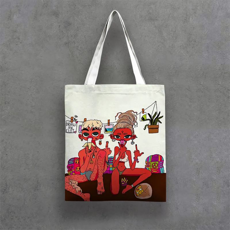 जी और डी फैशन प्यारा कार्टून अफ्रीकी महिला कला ढोना बैग