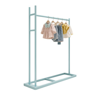Espositore Blu in Metallo per Negozi di <span class=keywords><strong>Abbigliamento</strong></span> Femminile e Maschile, Scaffale Laterale Personalizzato per Stoccaggio - Product Image 1