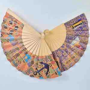 Abanicos de mano plegables portátiles impresos con logotipo personalizado de alta calidad estilo chino ecológico con bolsa Opp - Product Image 1