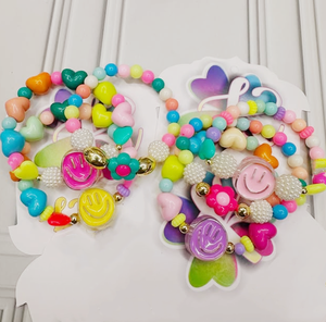 Oferta Especial: Set <span class=keywords><strong>de</strong></span> Pulseras <span class=keywords><strong>de</strong></span> Cuentas con Corazones <span class=keywords><strong>y</strong></span> Caras Felices - Joyería Tejida Colorida, Pulseras <span class=keywords><strong>de</strong></span> la <span class=keywords><strong>Amistad</strong></span> Kawaii para Niñas - Product Image 1