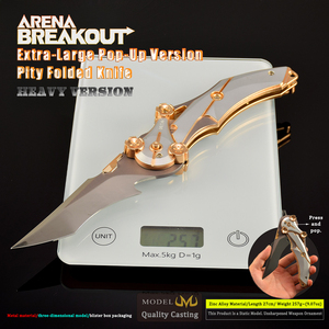 27cm pieno di metallo in lega di zinco resistente non affilato da gioco da collezione Arena regalo Breakout coltello piegato pietà fusione armatura da 257g - Product Image 5