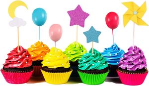 Décorations de <span class=keywords><strong>gâteau</strong></span> <span class=keywords><strong>Licorne</strong></span> : Ensemble de 5 boules décoratives arc-en-ciel pour gâteaux d'anniversaire et chapeaux d'anniversaire - Product Image 5