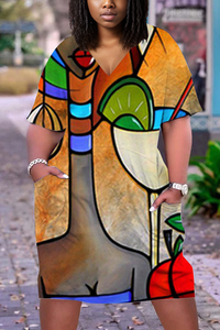 Nouvelle robe à manches courtes à col en V avec impression numérique <span class=keywords><strong>Avatar</strong></span> Commuter, tendance - Product Image 3