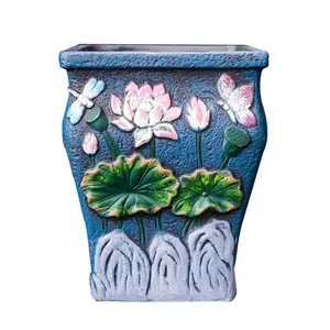 Vaso da fiori in ceramica di grandi dimensioni vasi succulenti per piante verdi vaso da giardino fioriera in vaso traspirante in stile pastorale retrò