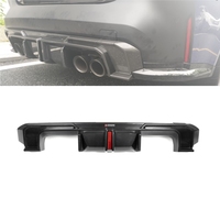 Diffuser Bumper belakang, bahan serat karbon kering gaya SQ dengan lampu LED untuk BMW M3 G80 4 pintu/M4 2 pintu 2021 + G80 G82 G83 Diffuser belakang