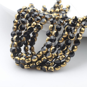 Zhubi 6MM Faceted Round Glass <strong>Beads</strong> Plated Gold Side Original Colors Crystal <strong>Agate</strong> <strong>Beads</strong> for Jewelry Making DIY Necklace - Product Image 5