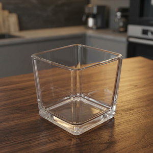Photophore carré en verre de haute qualité |   Petit porte-bougie en verre créatif, écologique, résistant à la chaleur, pour la Saint-Valentin - Product Image 3