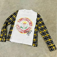 Chemise à manches longues en flanelle à carreaux, coupe et couture personnalisées, avec logo imprimé DTG, décontractée, thermique, surdimensionnée, pour homme