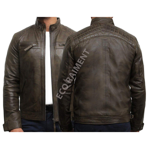 Chaqueta de Cuero de Piel de Vaca para Hombre, de Invierno, Personalizada, al por Mayor, de Alta Venta, Tallas Grandes, con Bolsillos Reversibles y Frente Impermeable Tejido - Product Image 3