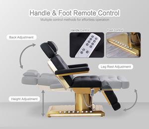 Chaise de beauté de luxe pour <span class=keywords><strong>spa</strong></span> médical et salon de cils haut de gamme, inclinable ergonomique réglable - Product Image 2