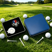 Pulsera marcadora de pelotas de golf con borde martillado magnético y logotipo personalizado, clip para gorra en blanco simple y básico para grabado láser