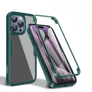Coque de protection intégrale double face <span class=keywords><strong>360</strong></span> pour iPhone 17 <span class=keywords><strong>Air</strong></span> 16 15 14 13 12 11 17 Pro <span class=keywords><strong>Max</strong></span> Plus Xs, transparente avec protection d'écran - Product Image 1