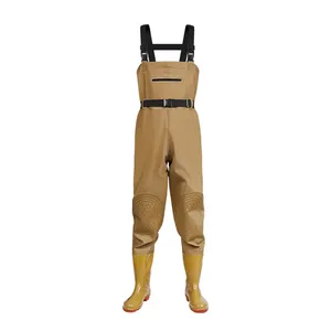Cuissardes de pêche en PVC épaissi cuissardes de pêche à la mouche imperméables cuissardes de pêche personnalisées avec bottes - Product Image 1