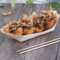 Barquettes alimentaires en bois de peuplier naturel, plateaux jetables biodégradables pour sushis et événements de restauration